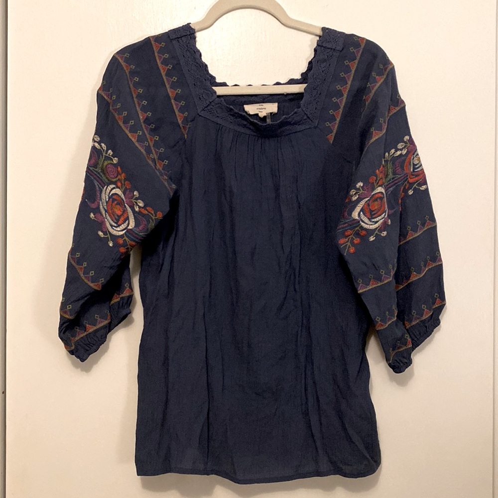 Vici Boho top with crochet and embroidered detail